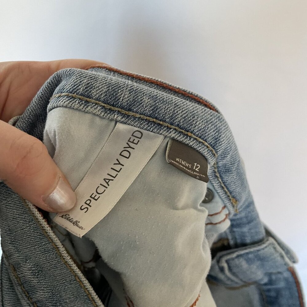 Eddie Bauer women's‎ jeans light wash embroidered details boyfriend slim size 12 - Picture 7 of 7